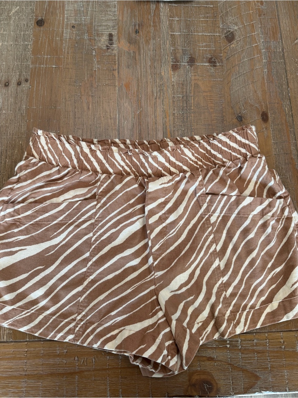 a new day Brown and Cream Zebra-Print Shorts